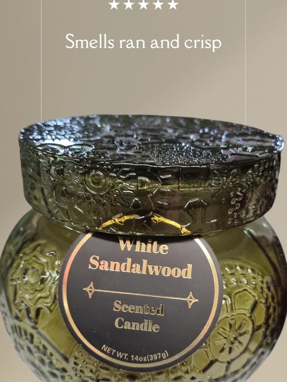 Scented Decorative Candle Trio - Olive Green, Plum, Amber - Picture 4 of 7